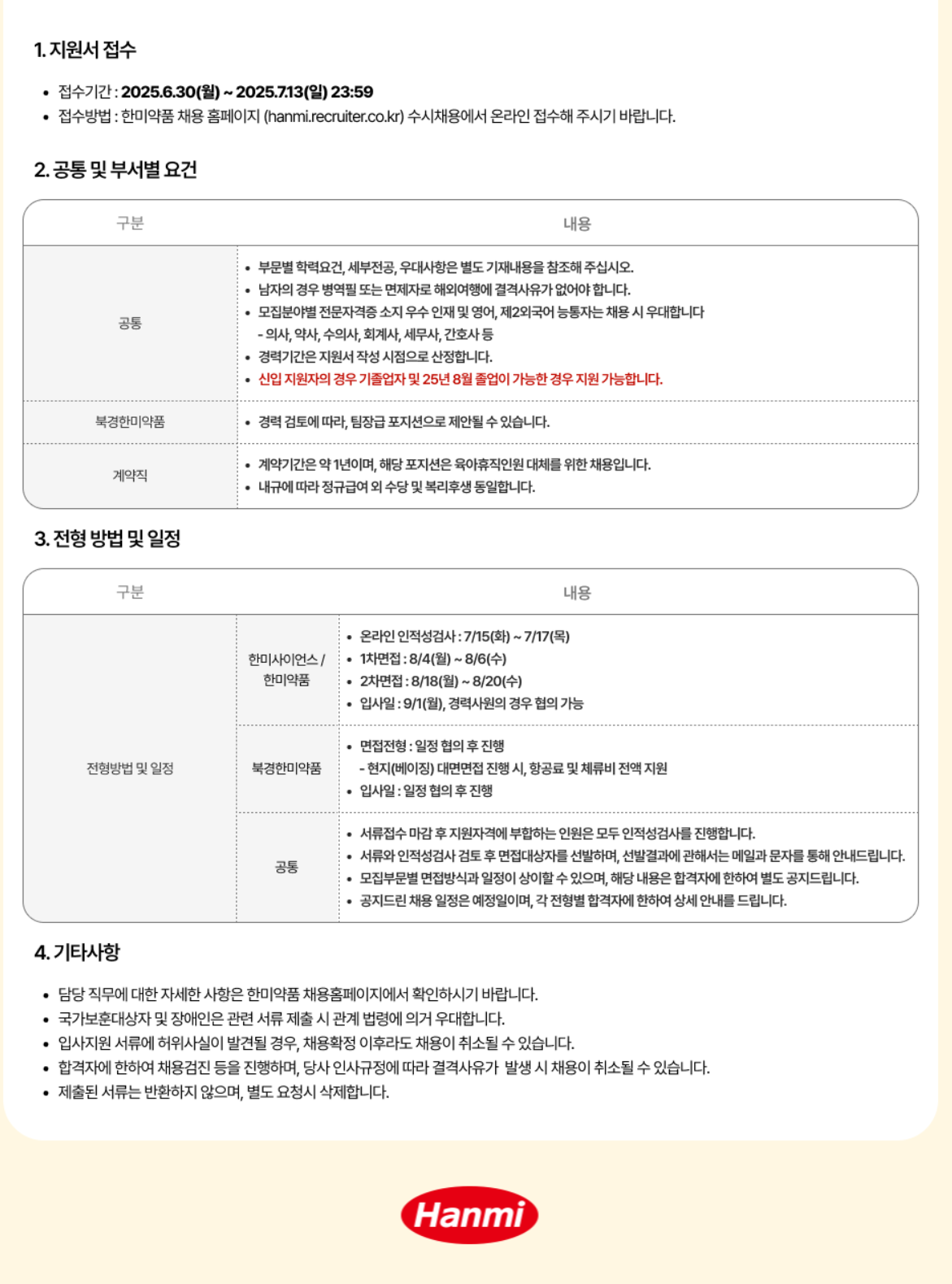 [한미사이언스] 2025년 7월 수시채용