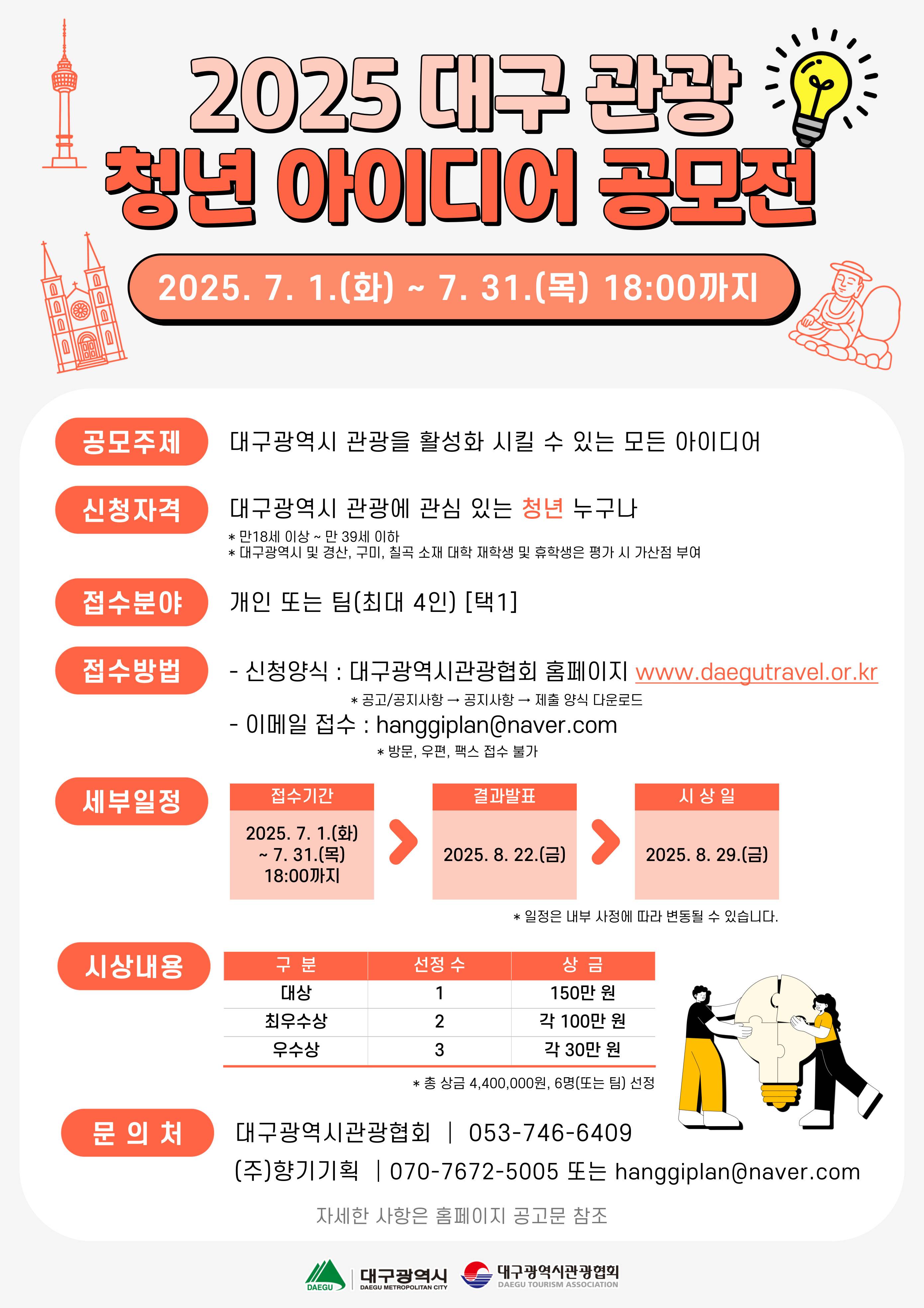 2025 대구 관광 청년 아이디어 공모전