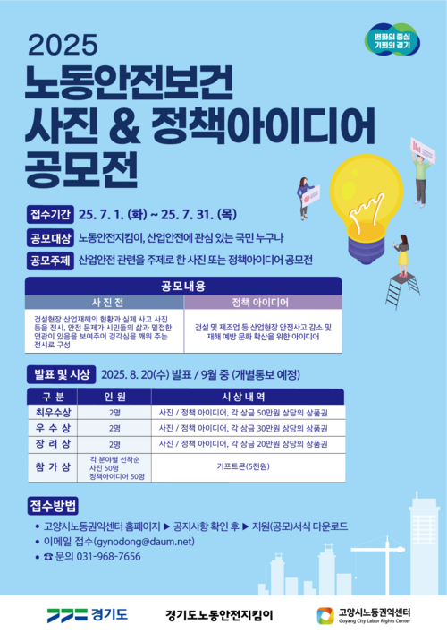 2025년 노동안전보건 사진·정책 아이디어 공모전