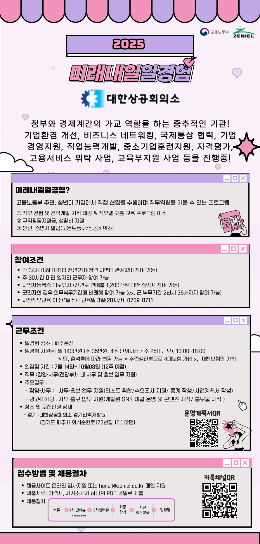 [파주운정/대한상공회의소/광고•마케팅/경영•사무] 청년인턴모집(고용노동부 미래내일 일경험)