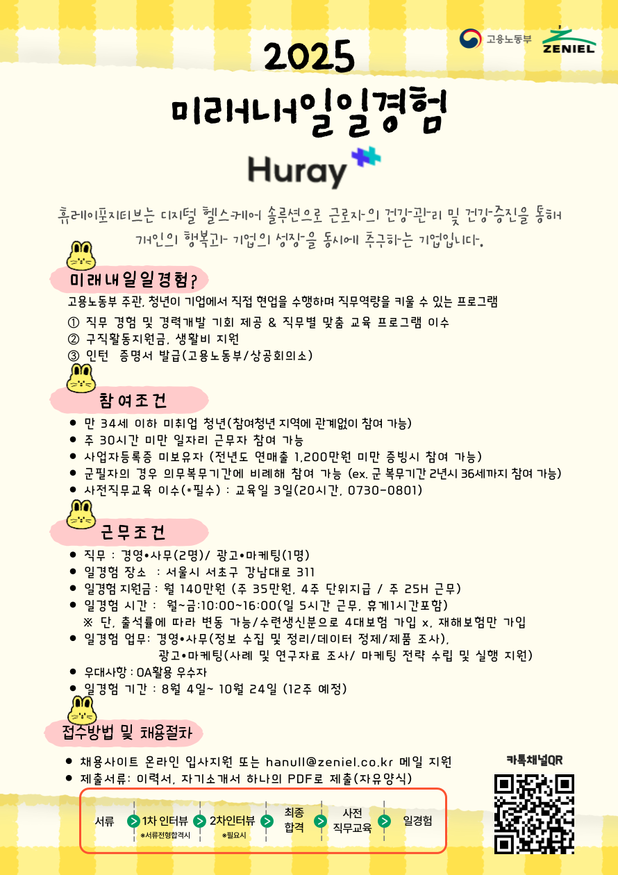 [휴레이포지티브/경영•마케팅] 청년인턴 (고용노동부 미래내일 일경험)