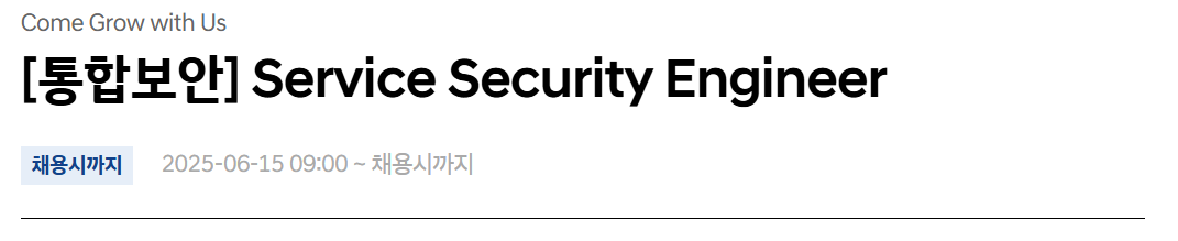 [현대자동차] 통합보안 Service Security Engineer 채용