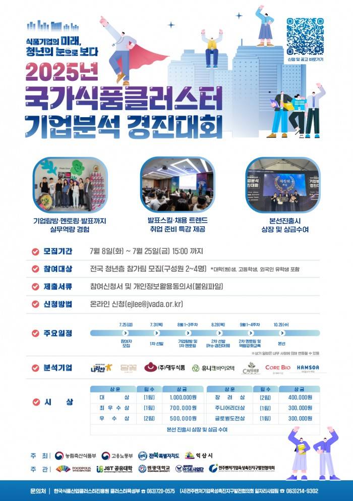 2025년 국가식품클러스터 기업분석 경진대회
