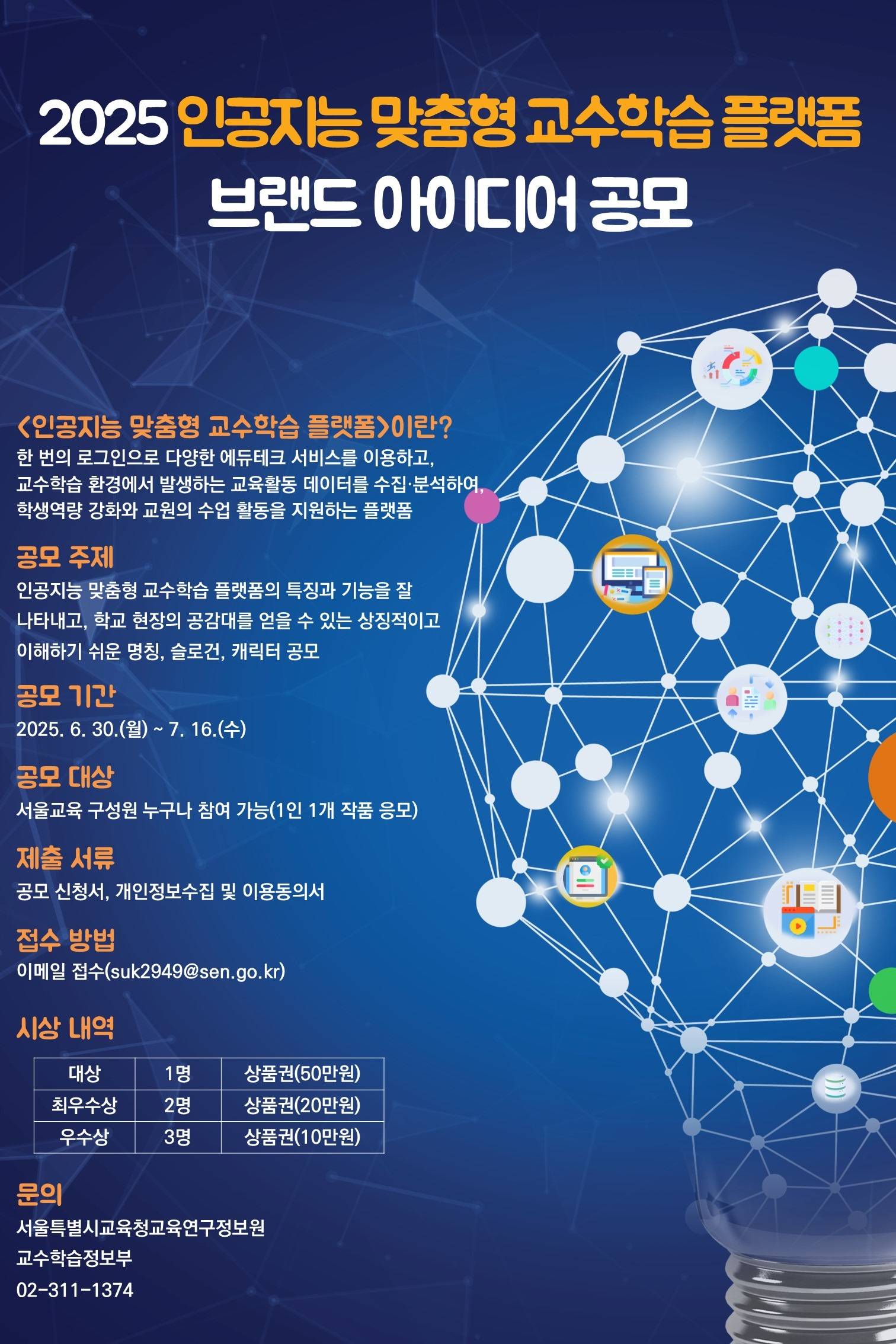 2025 인공지능 맞춤형 교수학습 플랫폼 브랜드 아이디어 공모