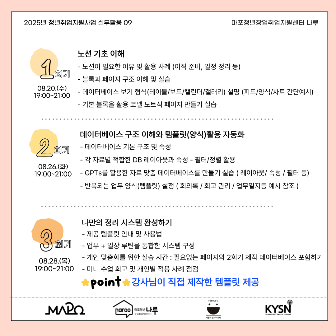 [마포청년창업취업지원센터 나루] [실무활용]처음 시작하는 노션 - 일에서 일상까지