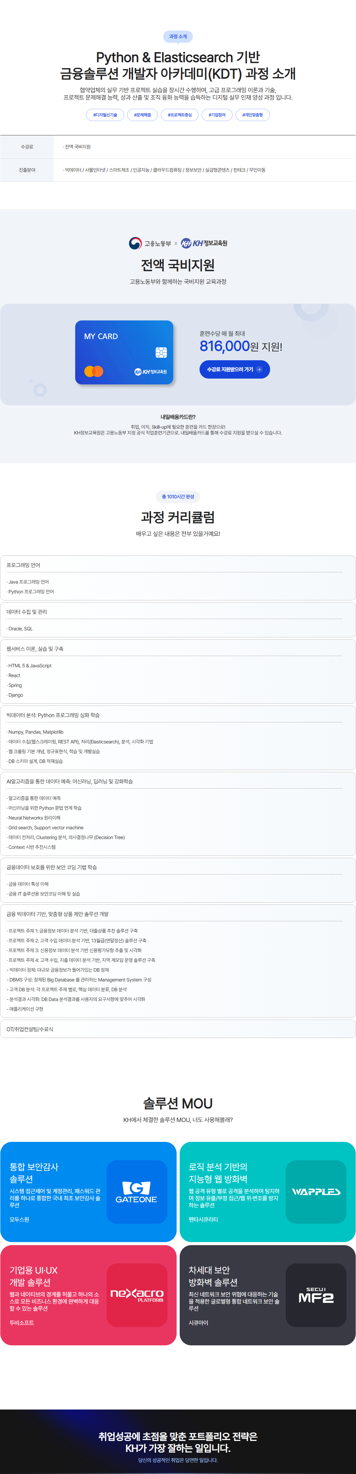 [KH정보교육원] Python & Elasticsearch 기반 금융솔루션 개발자 아카데미 (KDT)