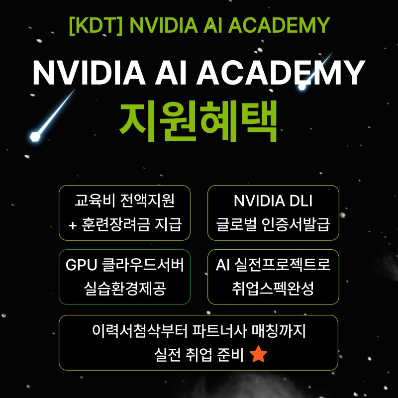 [무료교육] NVIDIA AI ACADEMY 8기 교육생 모집 ( 8/26일 TO 6명 마감임박!)