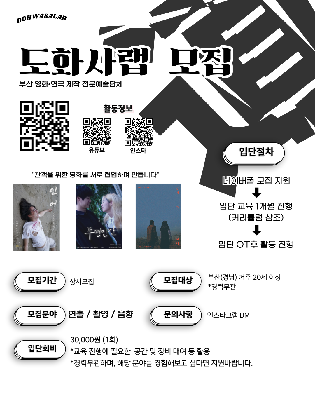 부산 영화, 웹콘텐츠 제작 '도화사랩' 인원 모집