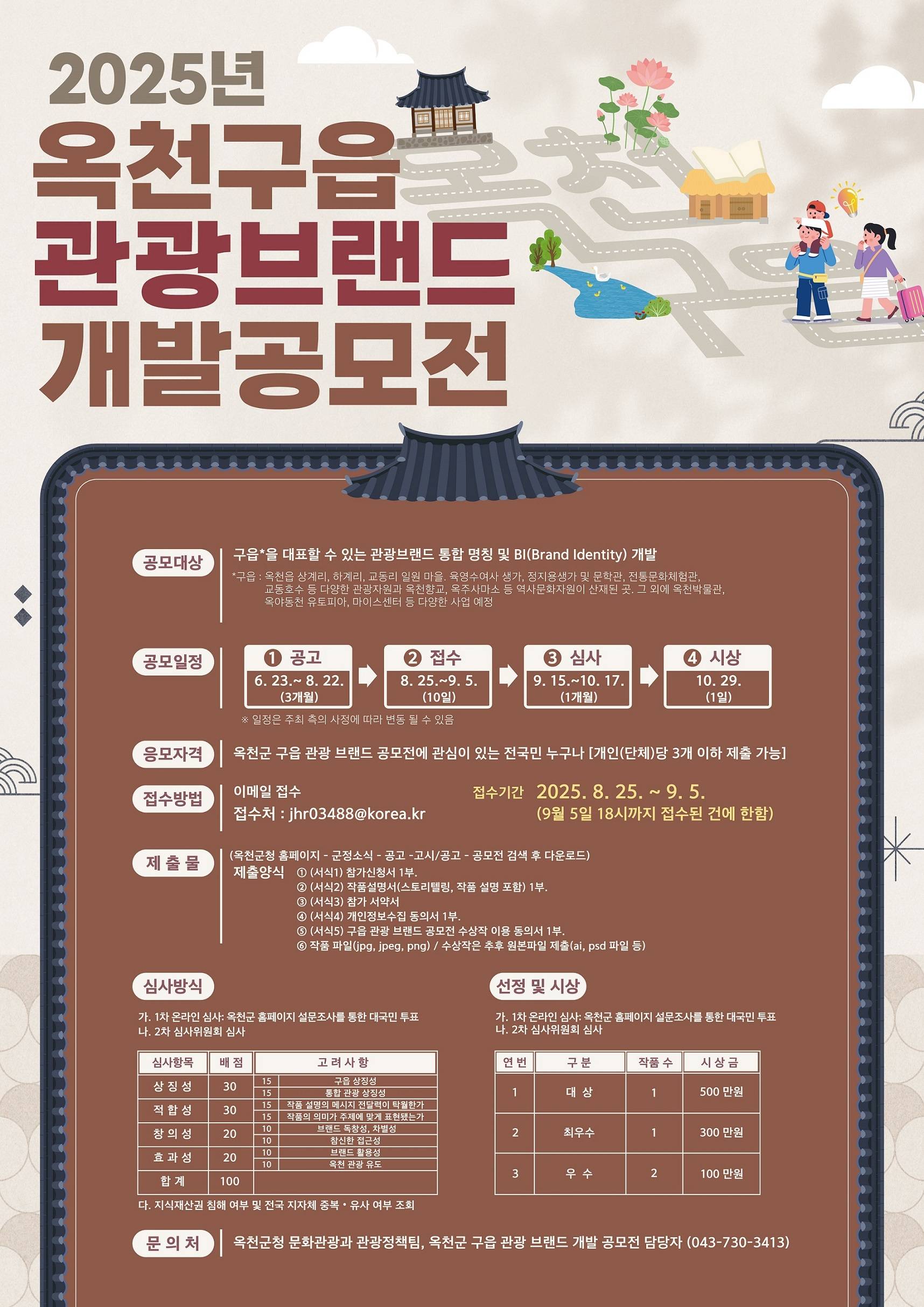 2025년 옥천구읍 관광브랜드 개발 공모전