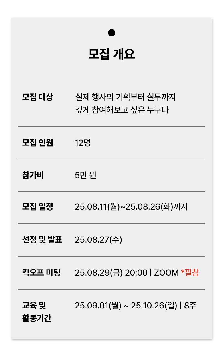 [APEC 공식 협력 프로그램] 포트폴리오 완성! K-행사 기획 실무 4기 모집 (~8/26)