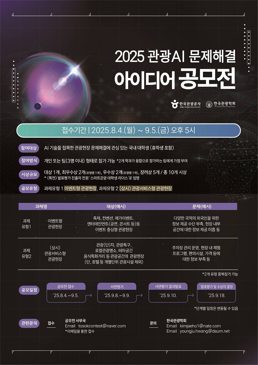 2025 관광AI 문제해결 아이디어 공모전