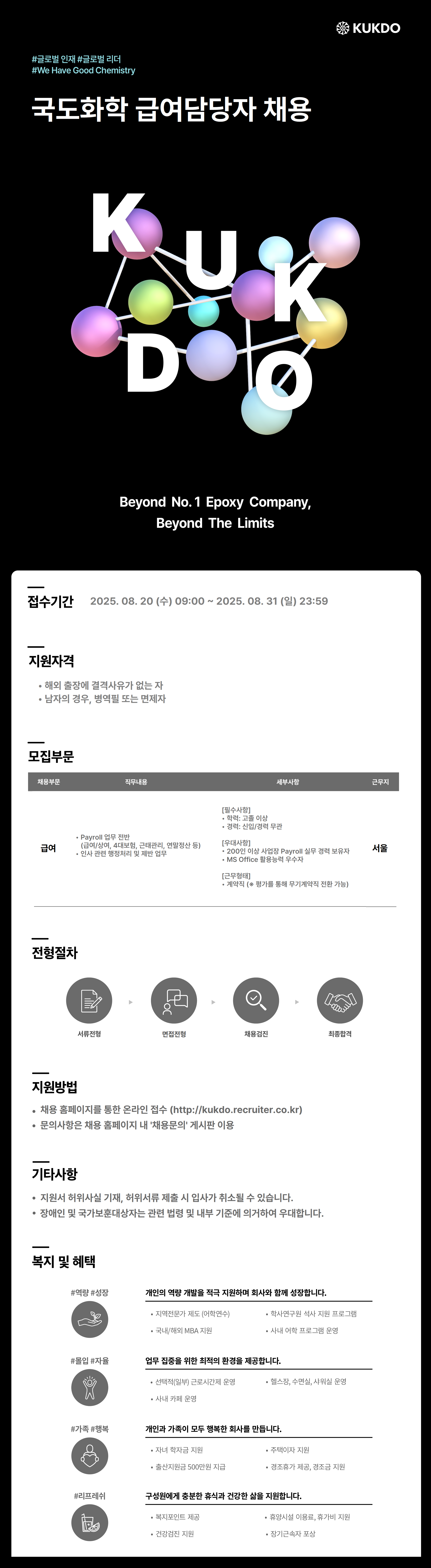 [국도화학] 급여담당자 채용