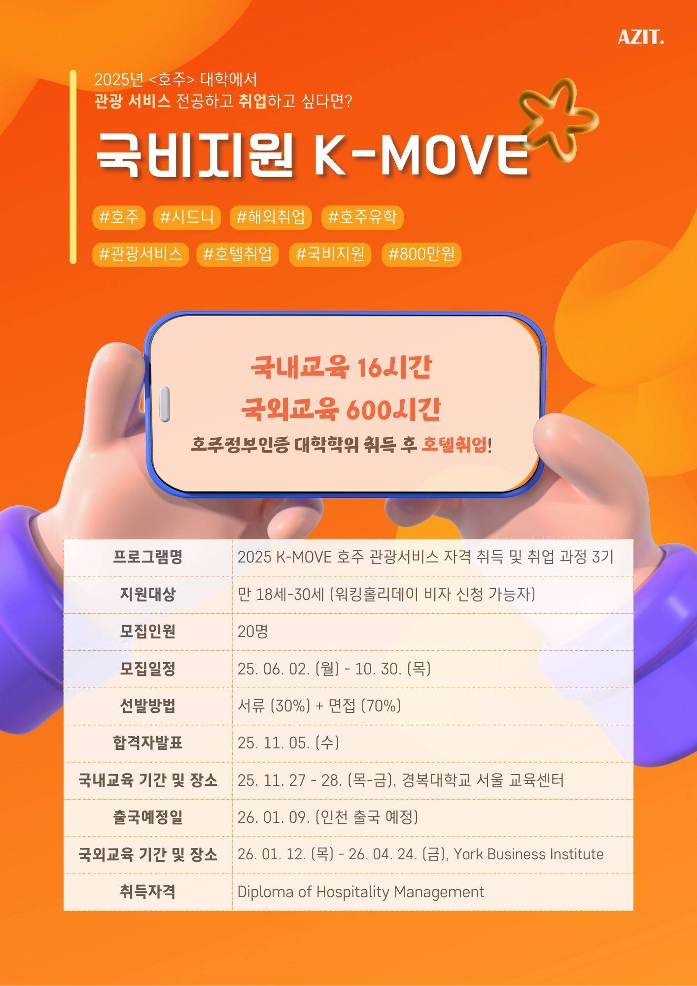 [국비지원/호주] K-Move 관광서비스 3기 취업연계
