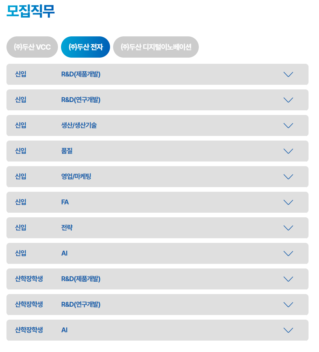 [두산전자] 2025 하반기 신입사원 · 산학장학생 채용