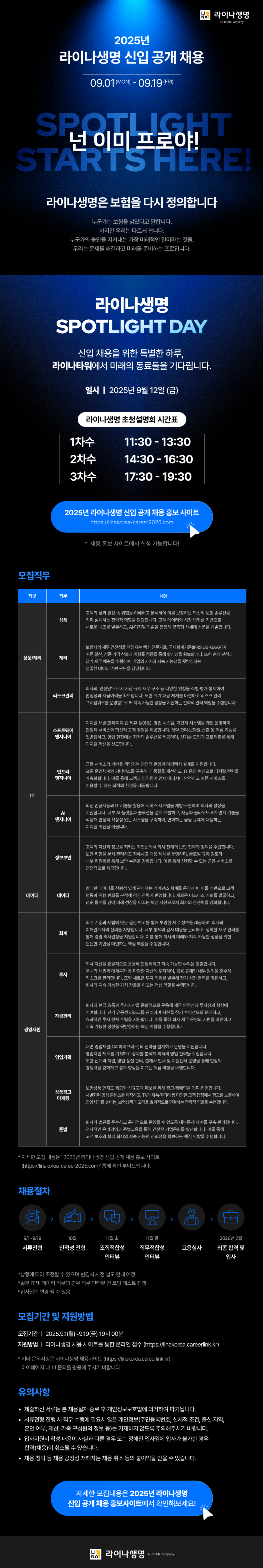 [라이나생명] 2025년 신입 공개 채용