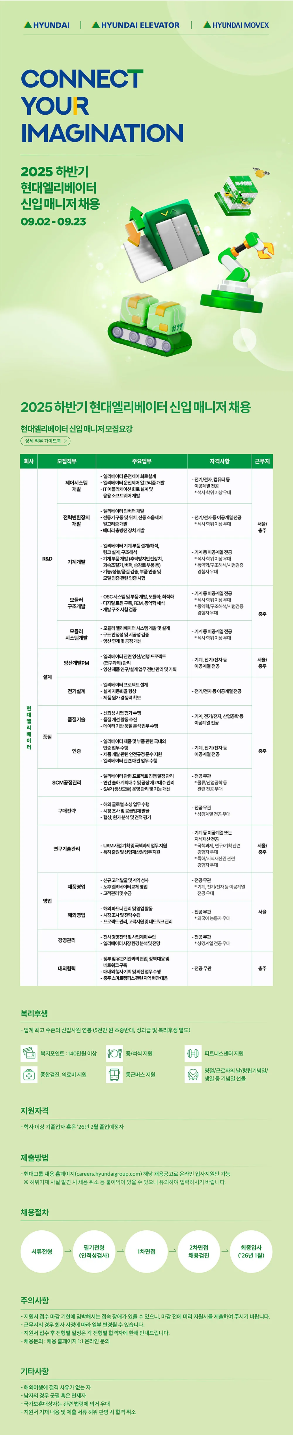 [현대엘리베이터] 2025 하반기 신입 매니저 채용