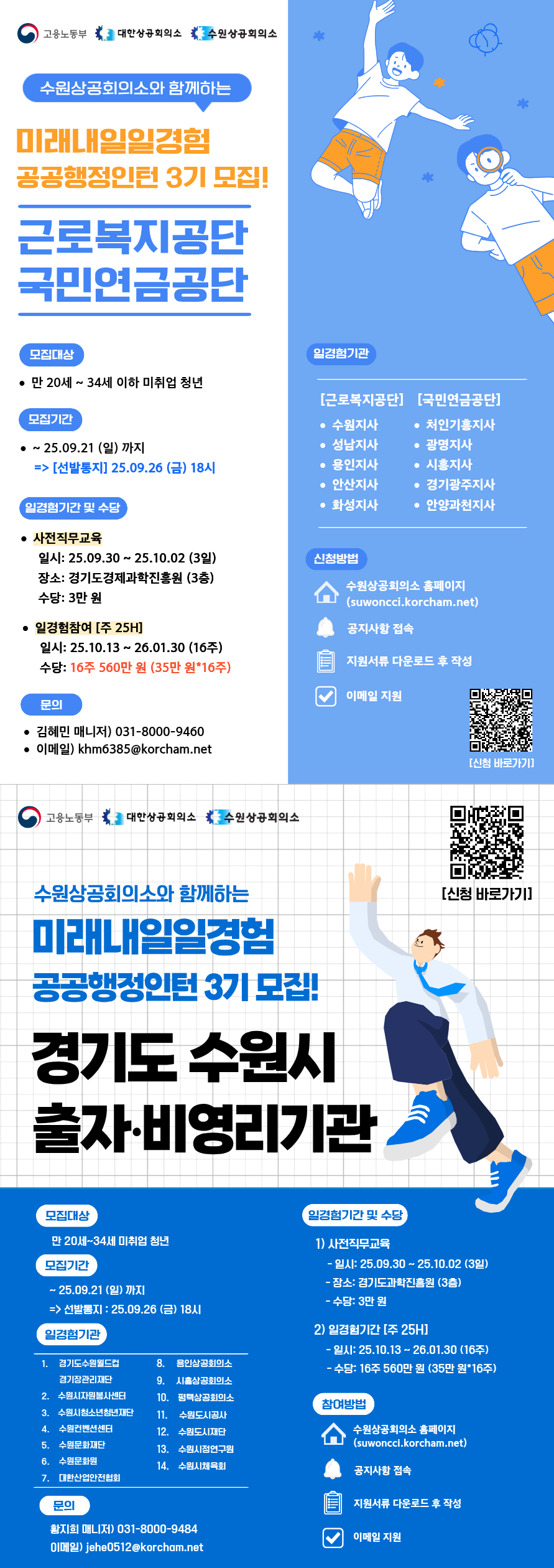 ★공공기관 행정업무 참여기회★ 수원상공회의소 2025년 미래내일일경험사업 3기 참여자 모집