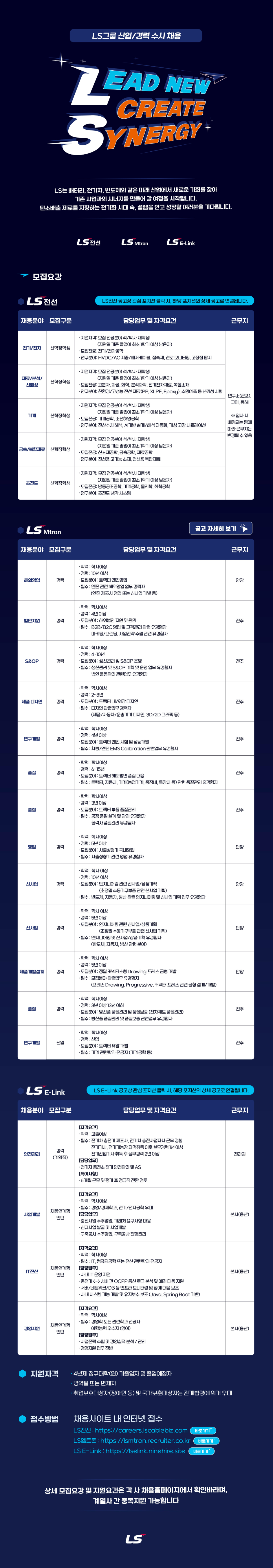 [LS E-Link] 신입/경력 수시 채용