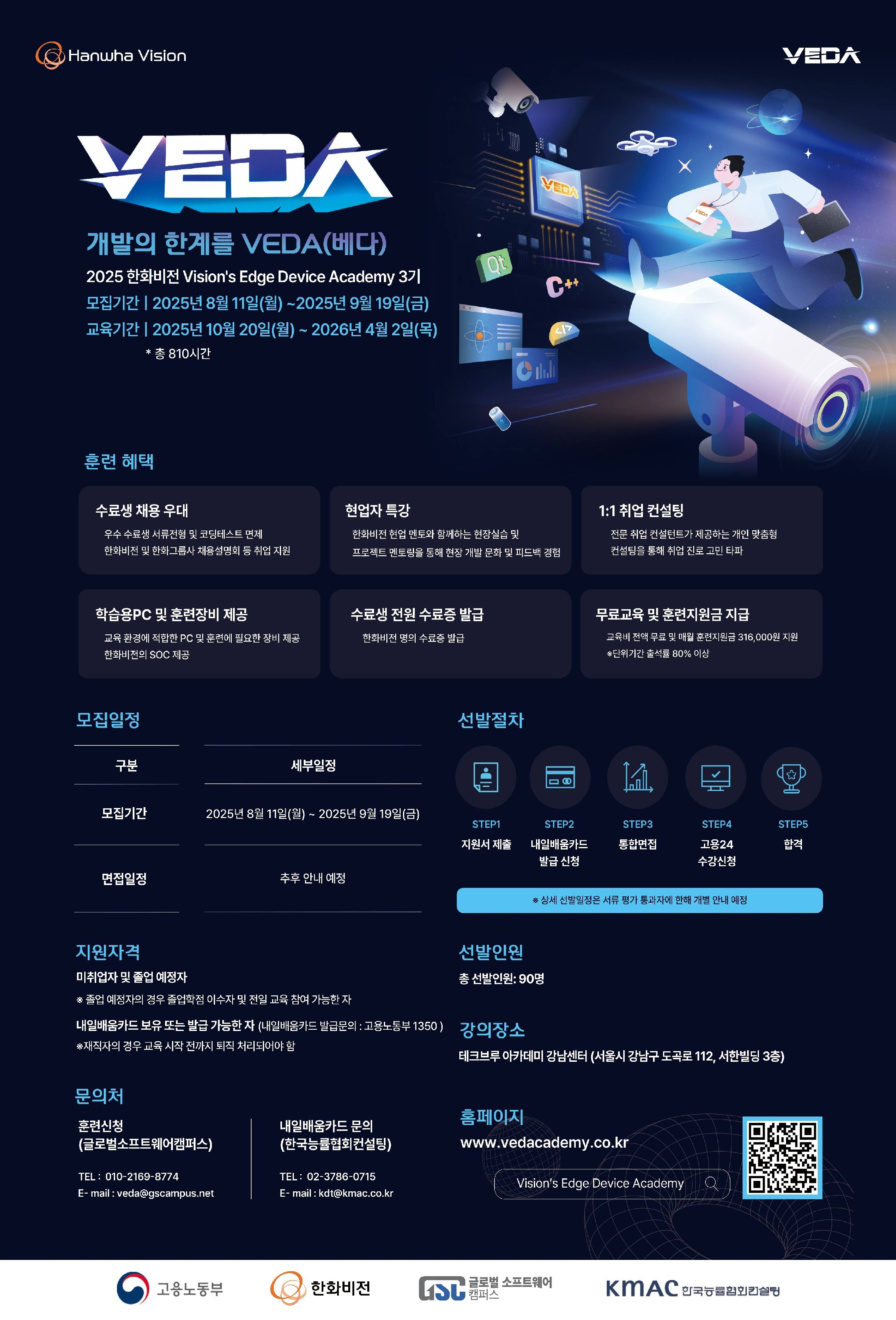 [한화비전] KDT Vision's Edge Device Academy 3기 모집(~9/19, 금)