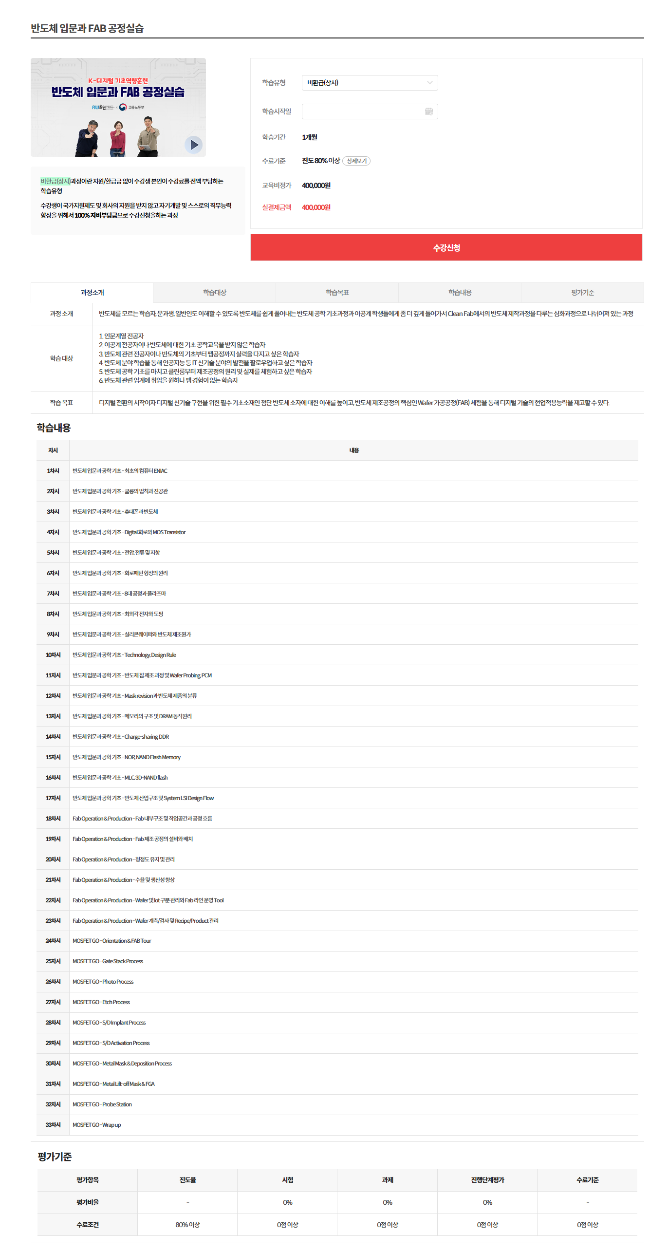 [올윈에듀] 반도체 입문과 FAB 공정실습