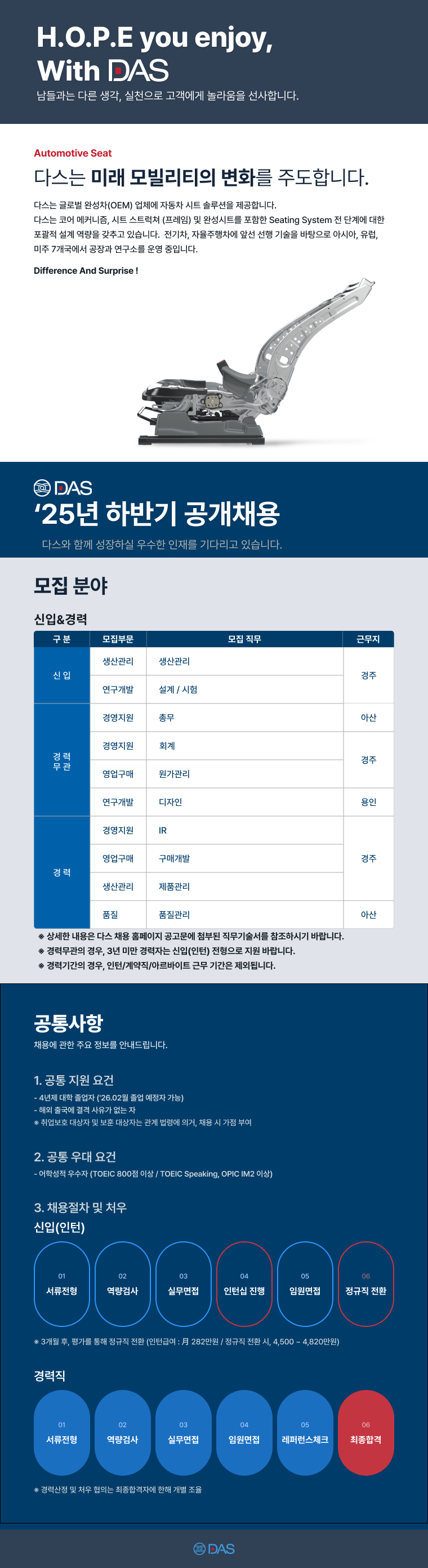 [다스] '25년 하반기 공개채용