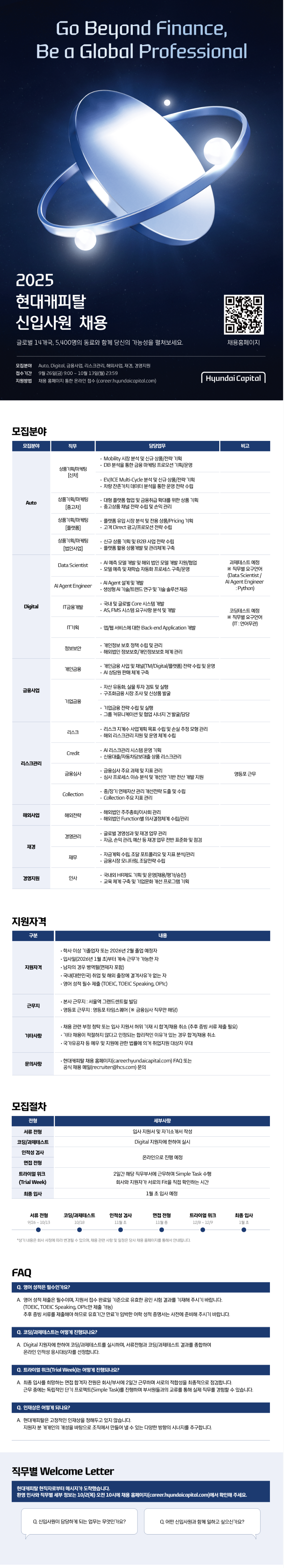 [현대캐피탈] 2025 신입사원 채용