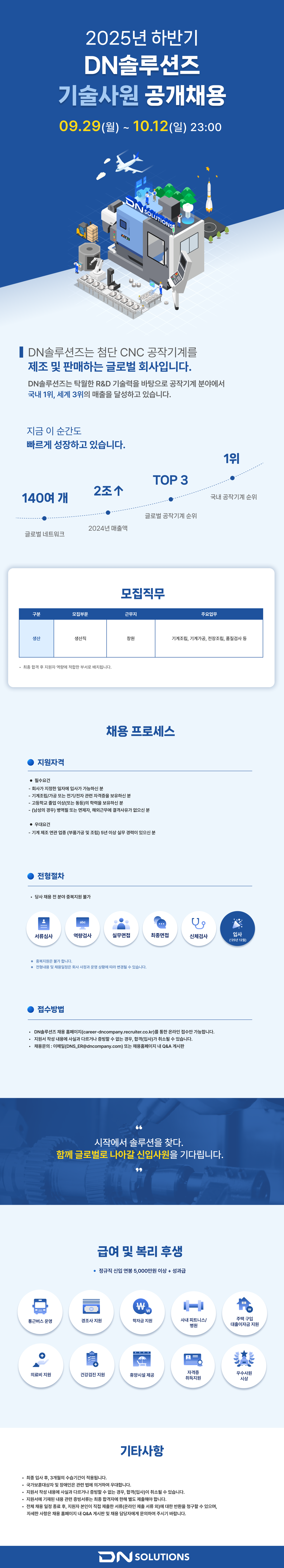 [DN솔루션즈] 2025년(하) 기술사원 채용