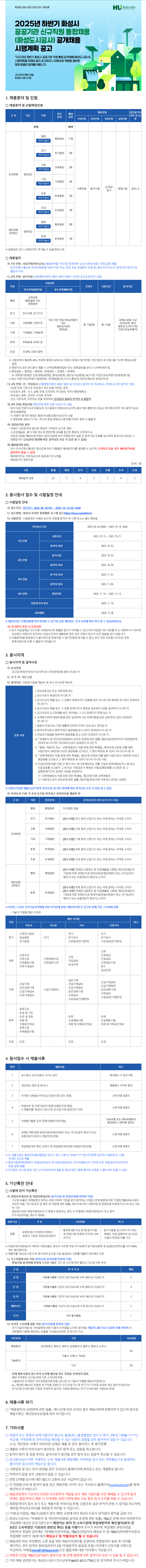 [화성도시공사] 2025년 하반기 화성도시공사 직원 채용
