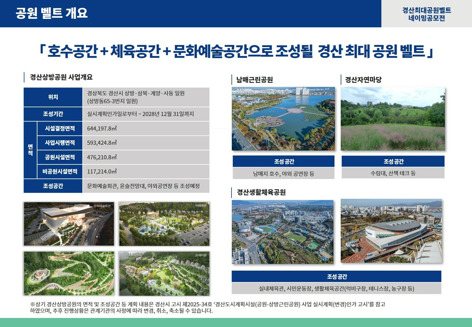 경산 최대 공원벨트 네이밍 공모전 알림