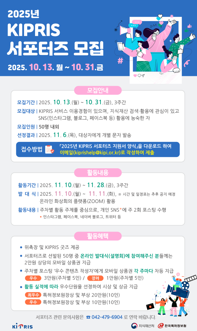 2025년 KIPRIS 서포터즈 모집 안내