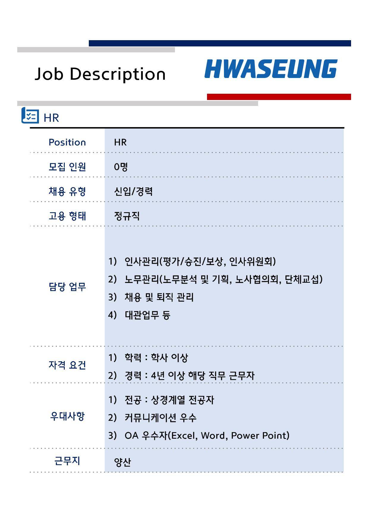 [화승R&A] 2025년도 하반기 수시 채용