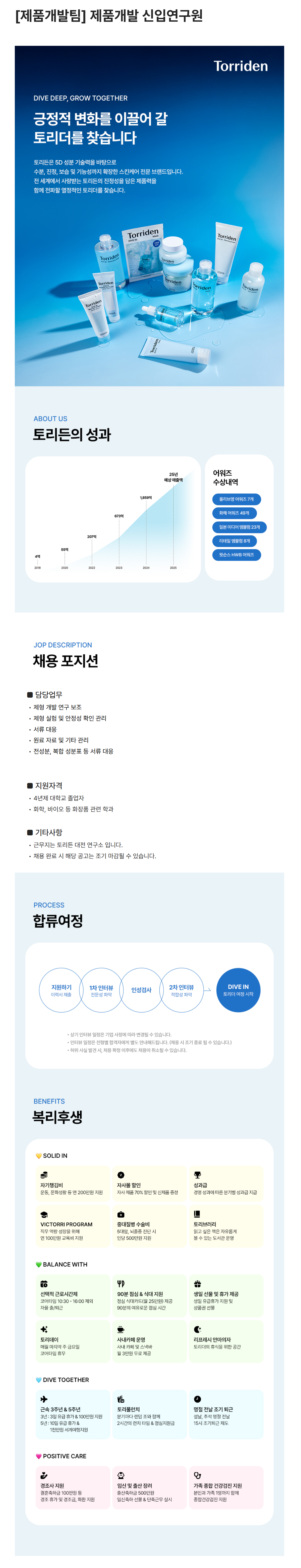 [토리든] [제품개발팀] 제품개발 신입연구원