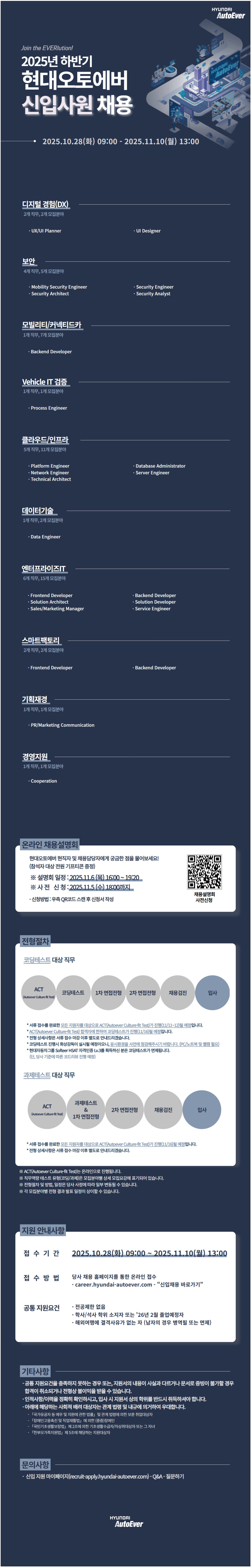 [현대오토에버] 2025년 하반기 신입사원 채용