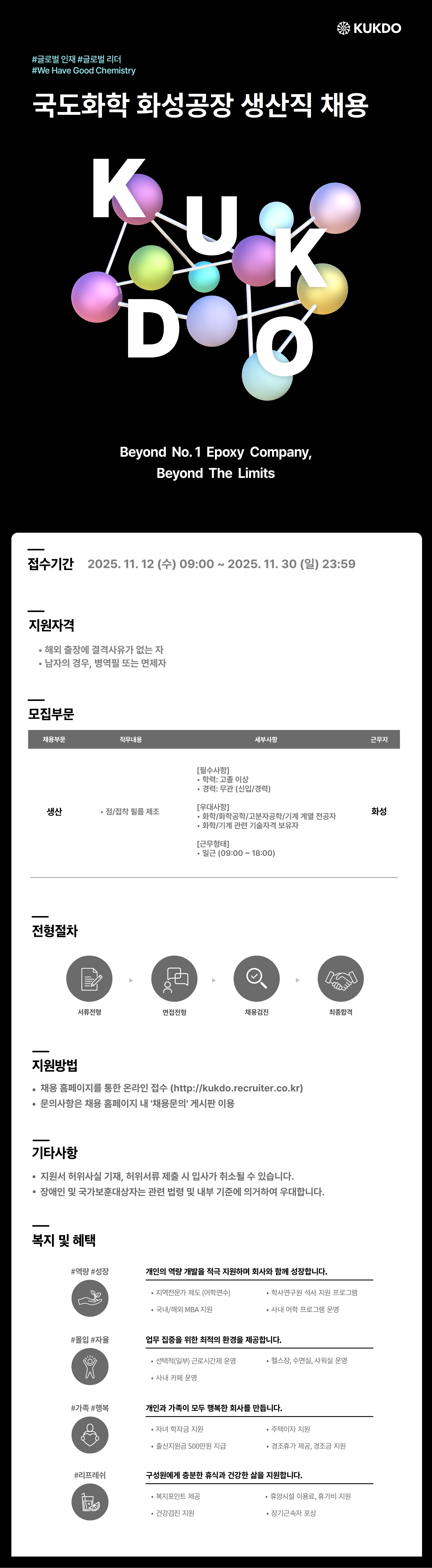 [국도화학] 화성공장 생산직 채용