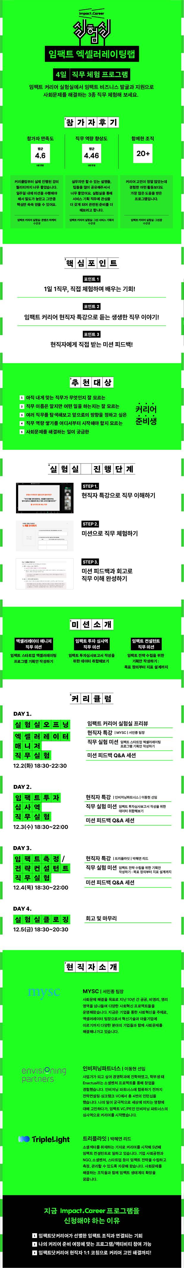 임팩트 커리어 실험실: 엑셀러레이팅랩 4일 직무체험
