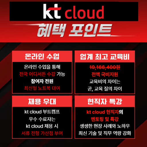 KT클라우드 온라인 클라우드 인프라 실시간 실무부트캠프 모집 마감임박