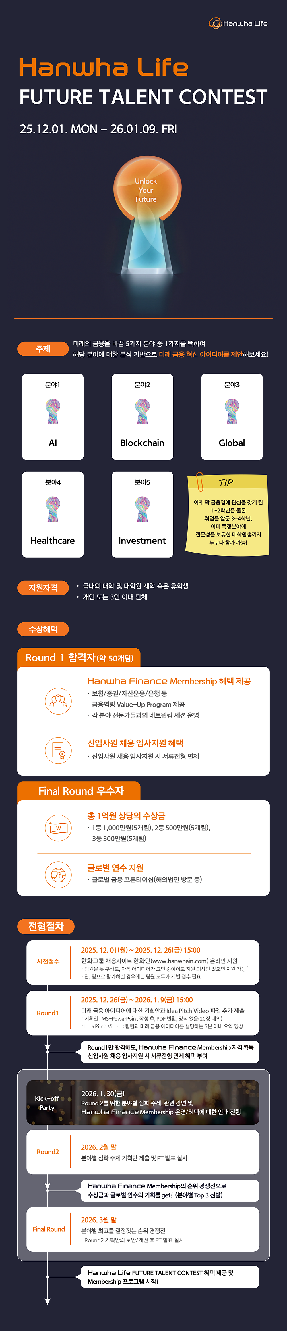 [한화생명] 미래금융인재 공모전(~26/01/09)