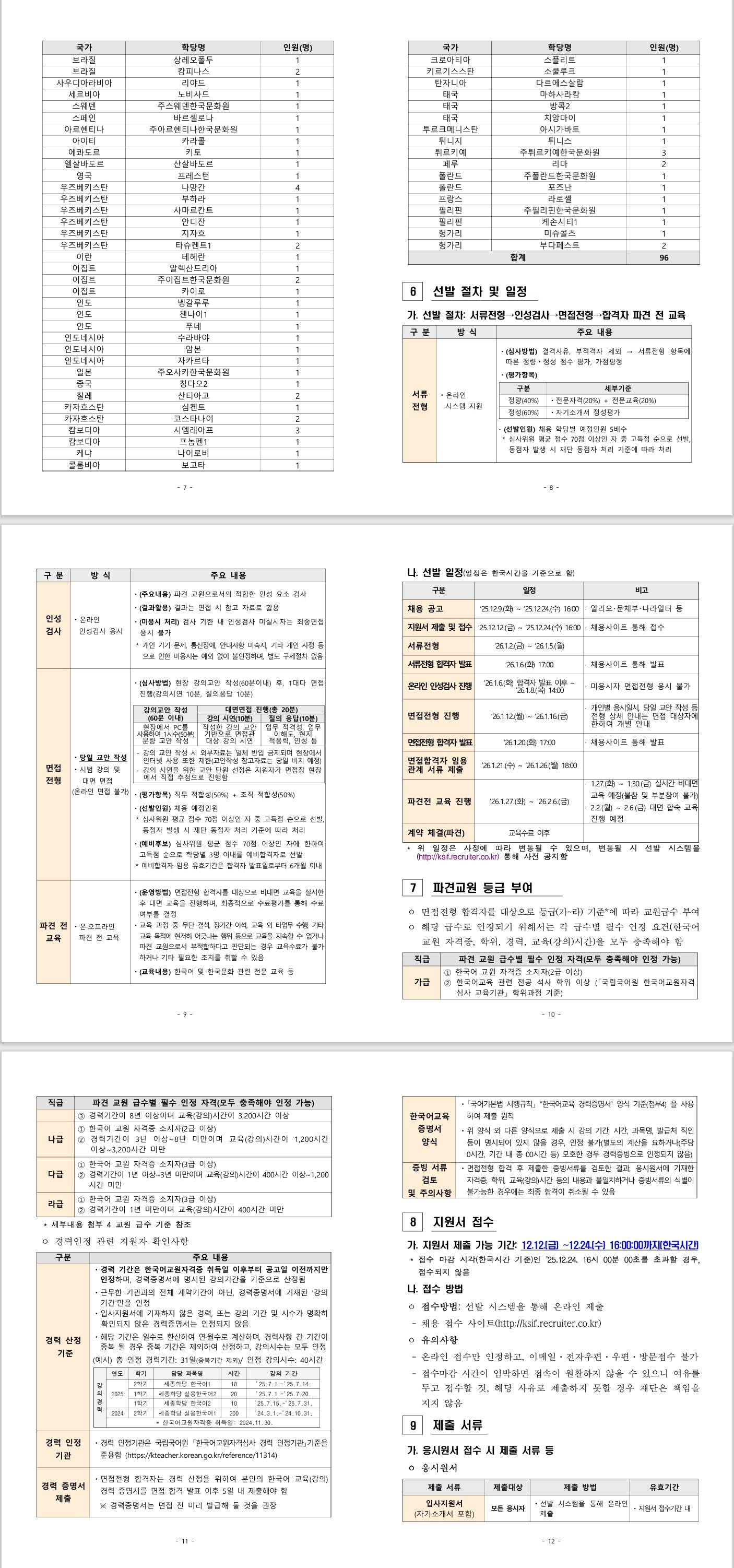 [세종학당재단] 2026년 상반기 세종학당 국외 파견 한국어 교원 선발