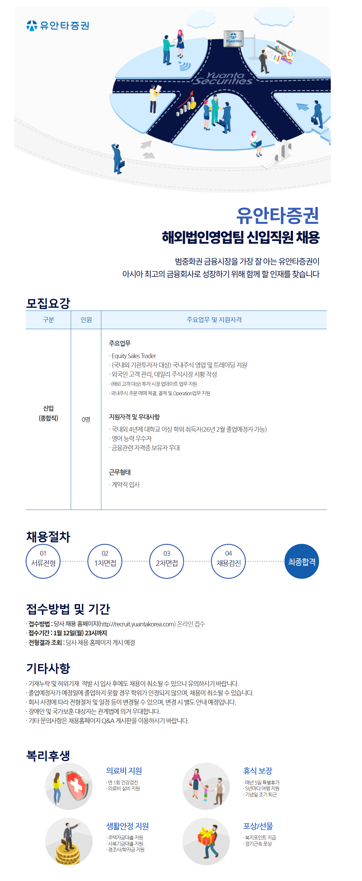 [유안타증권] 해외법인영업팀 신입직원 채용