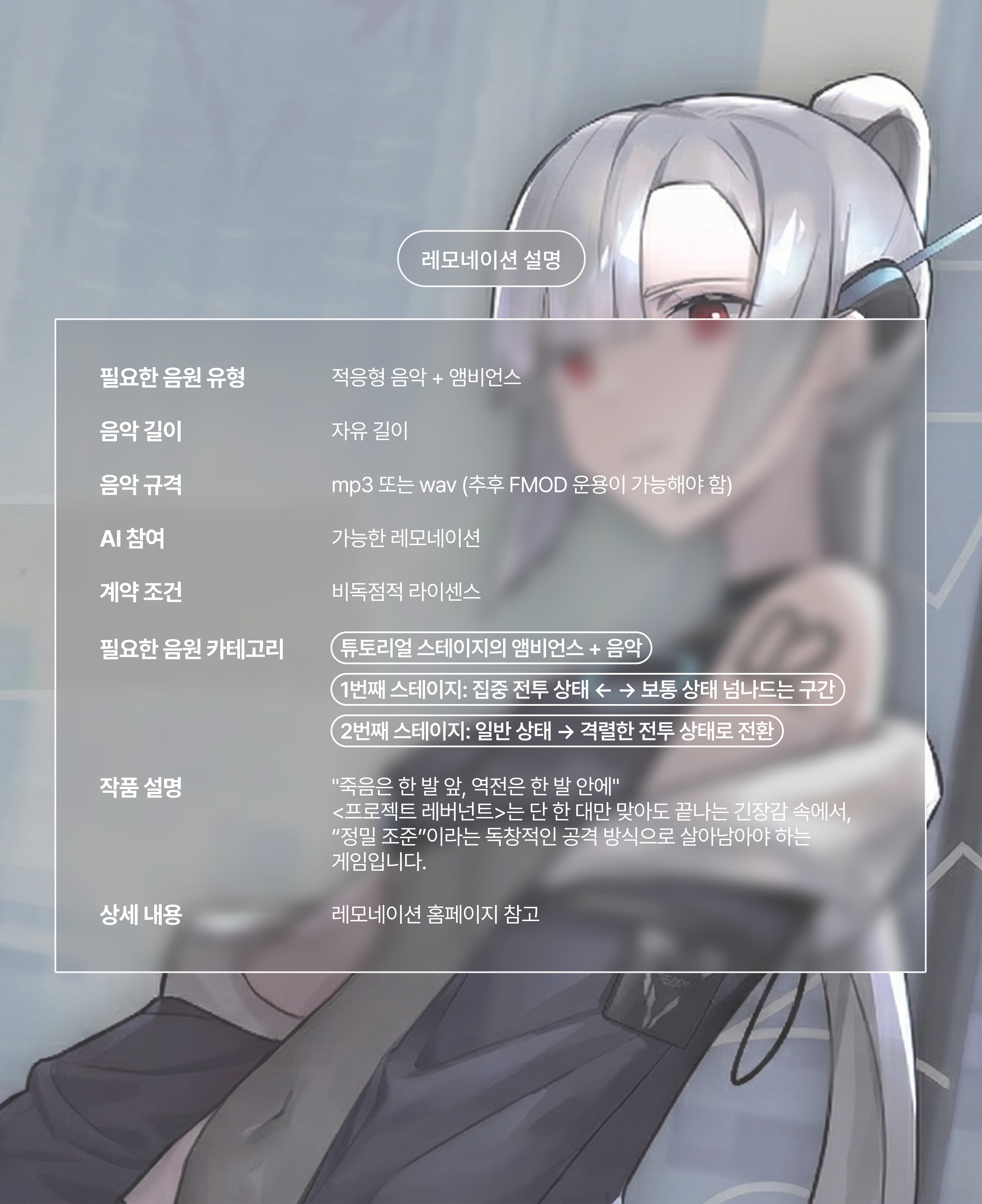 게임 '프로젝트 레버넌트' BGM 공모전 레모네이션 (~1/30까지)