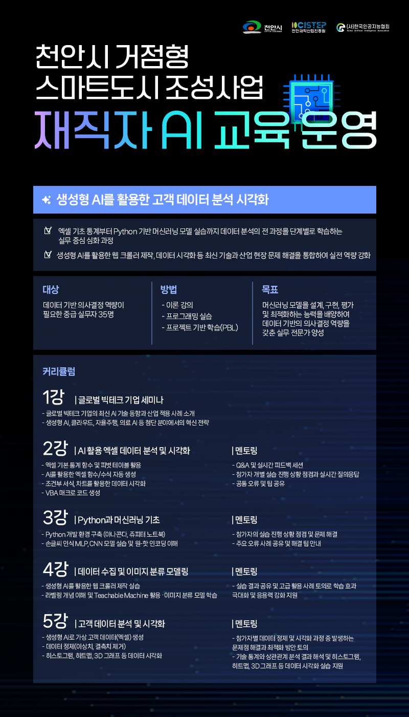 2026 천안시 거점형 스마트도시 조성사업 재직자 AI 교육