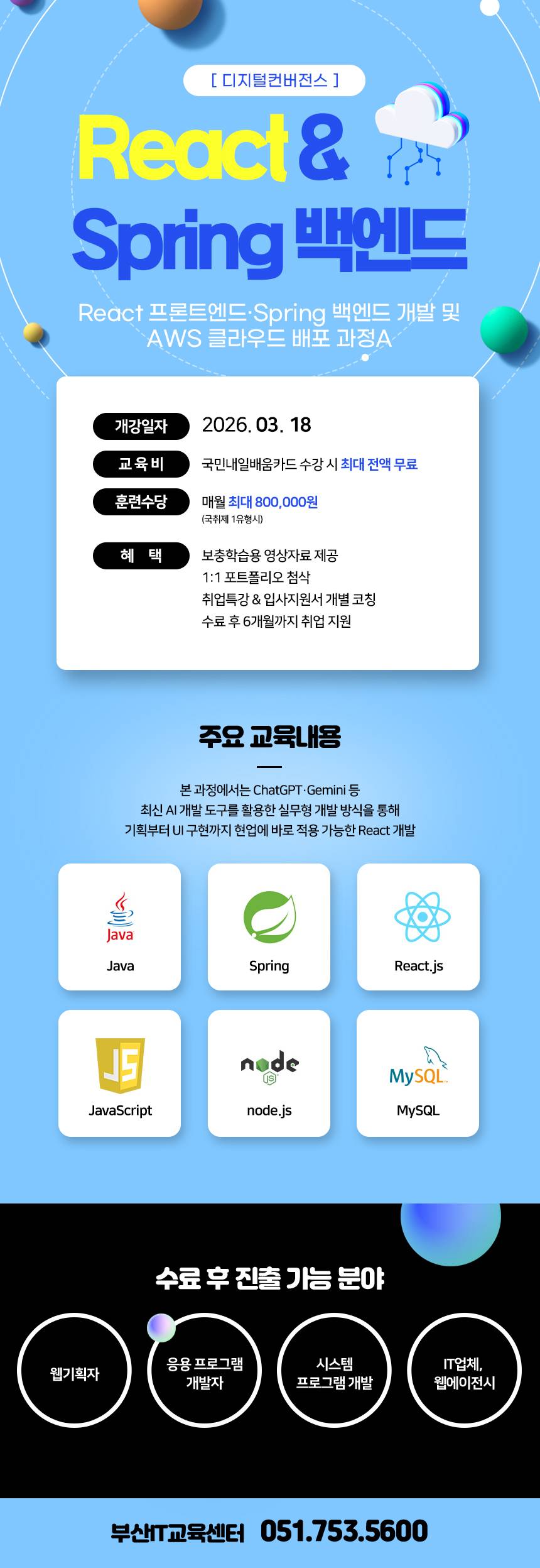 React 프론트엔드·Spring 백엔드 개발 및 AWS 클라우드 배포 과정A(~3/24)
