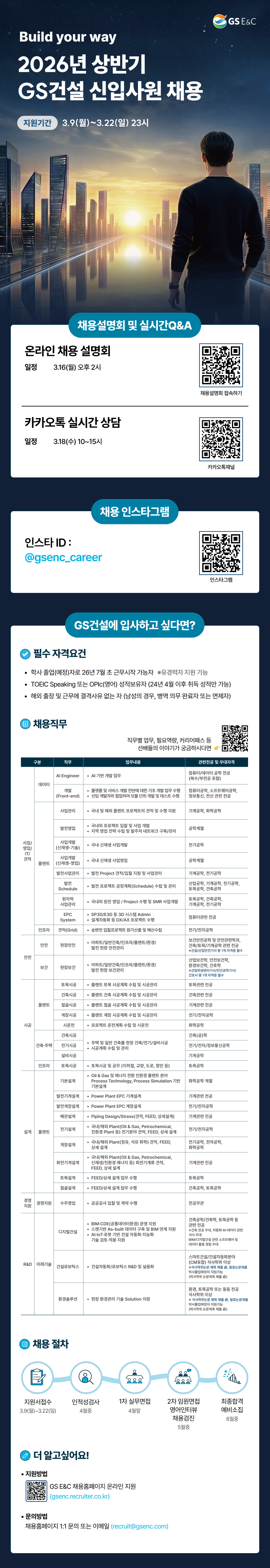 [GS건설] 2026년 상반기 신입사원 채용
