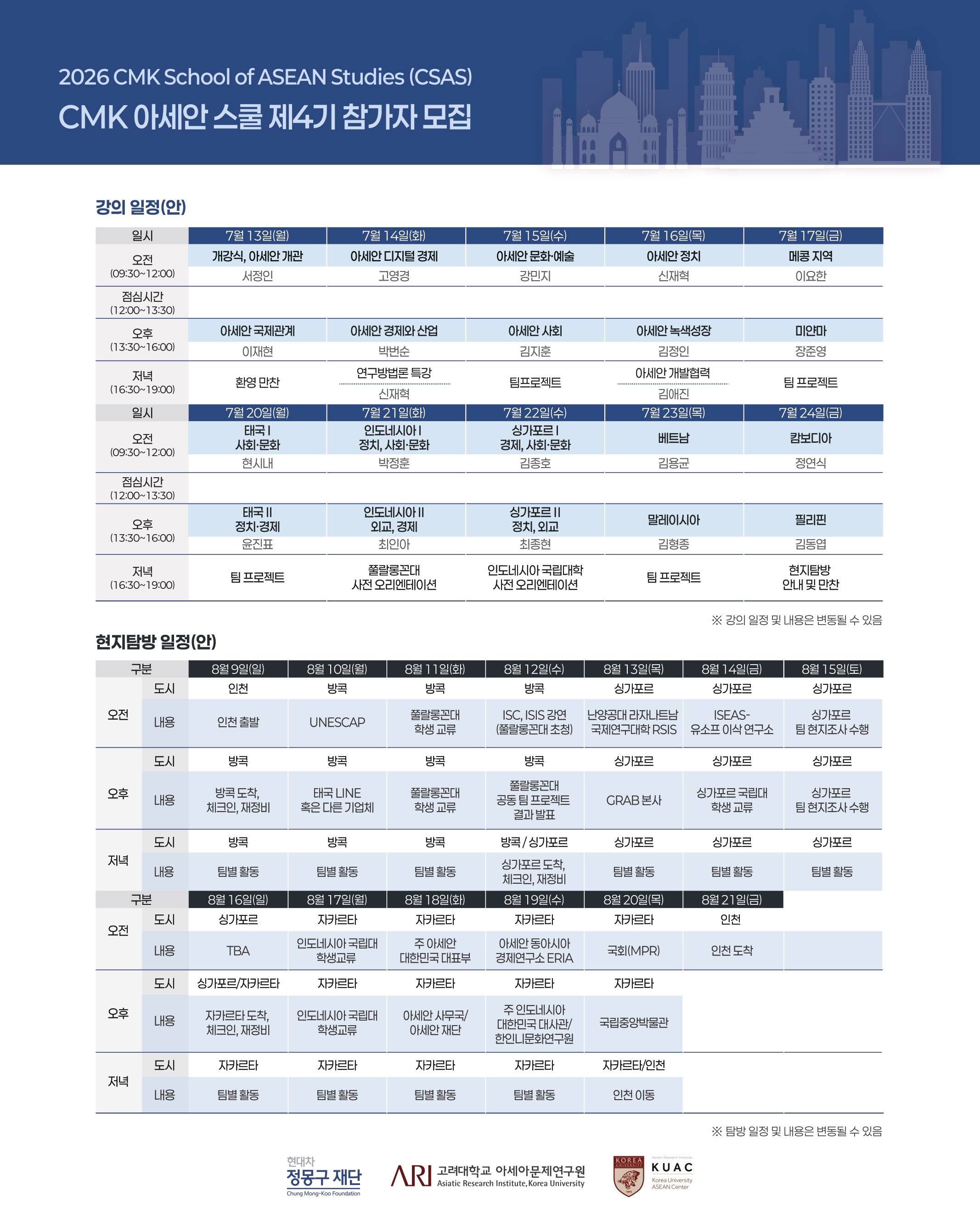 CMK 아세안 스쿨 4기