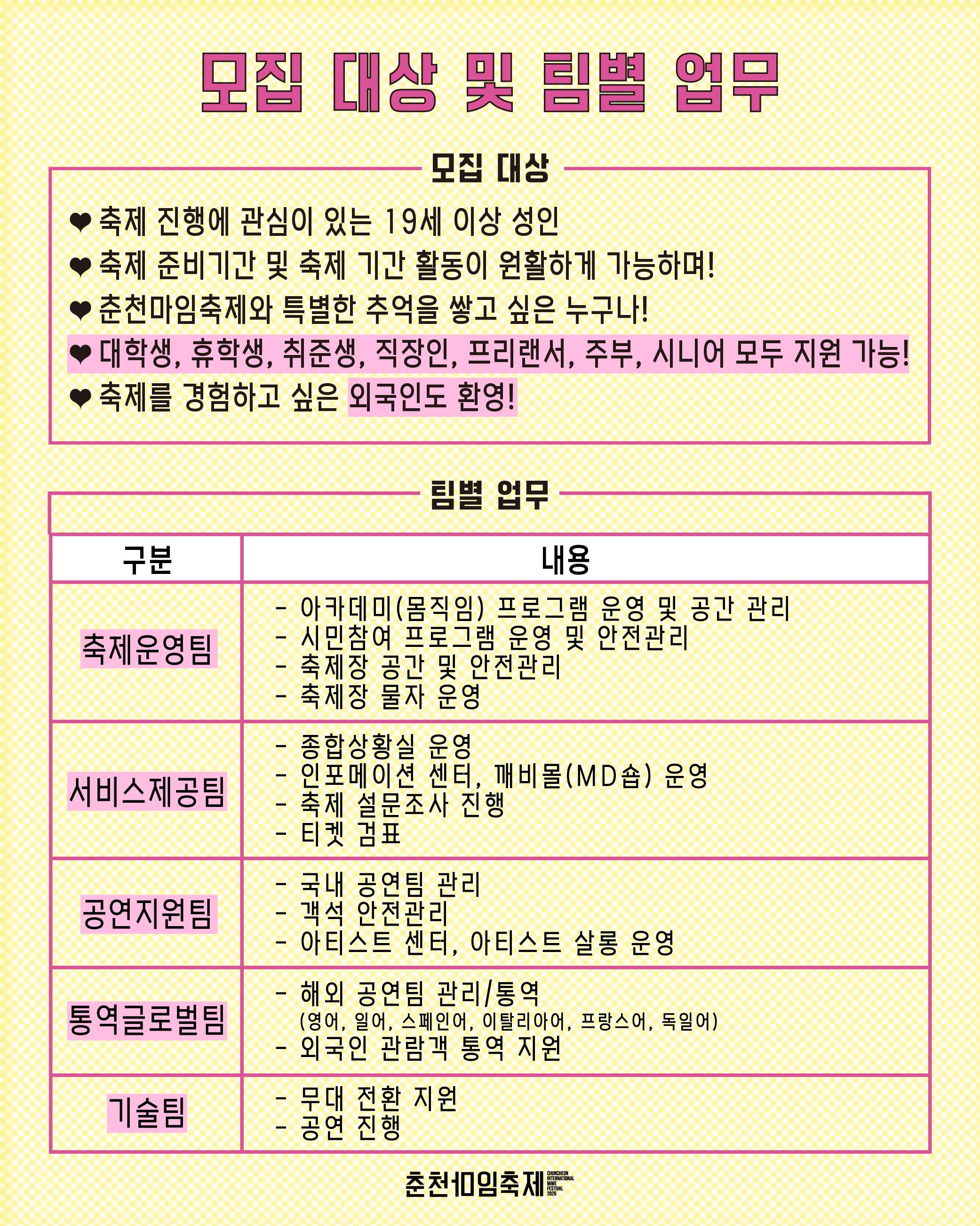2026 춘천마임축제 자원활동가 '깨비' 모집