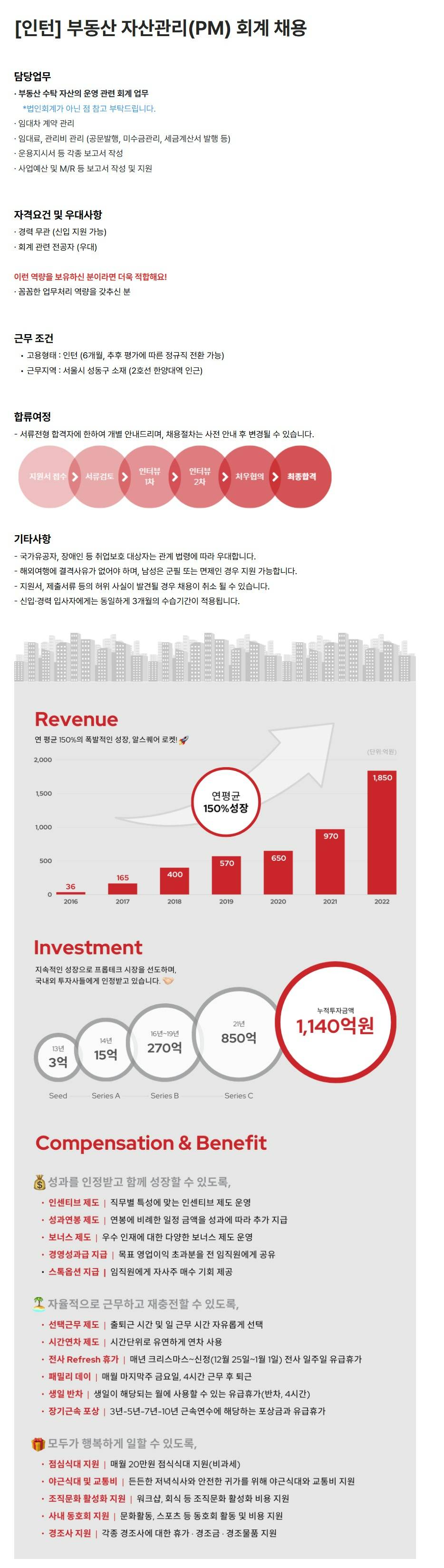 [알스퀘어] [인턴] 부동산 자산관리(PM) 회계 채용