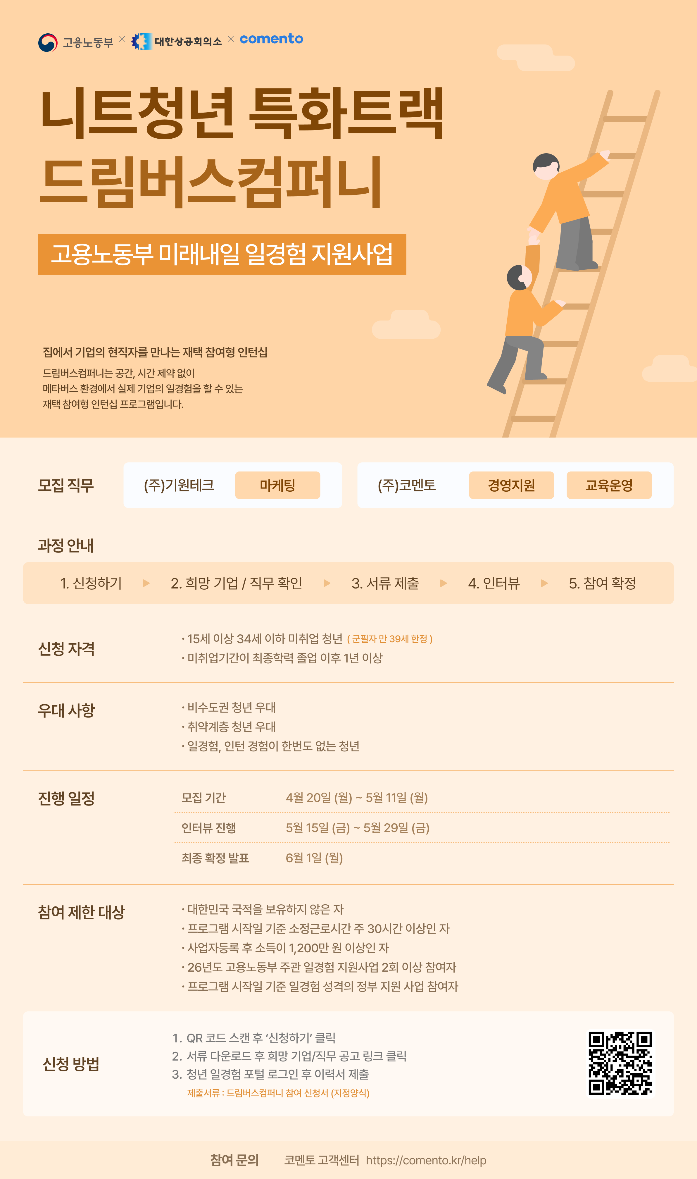 [미래내일일경험] 1년 이상 미취업자 대상 재택형 인턴십(마케팅/경영지원/교육운영)