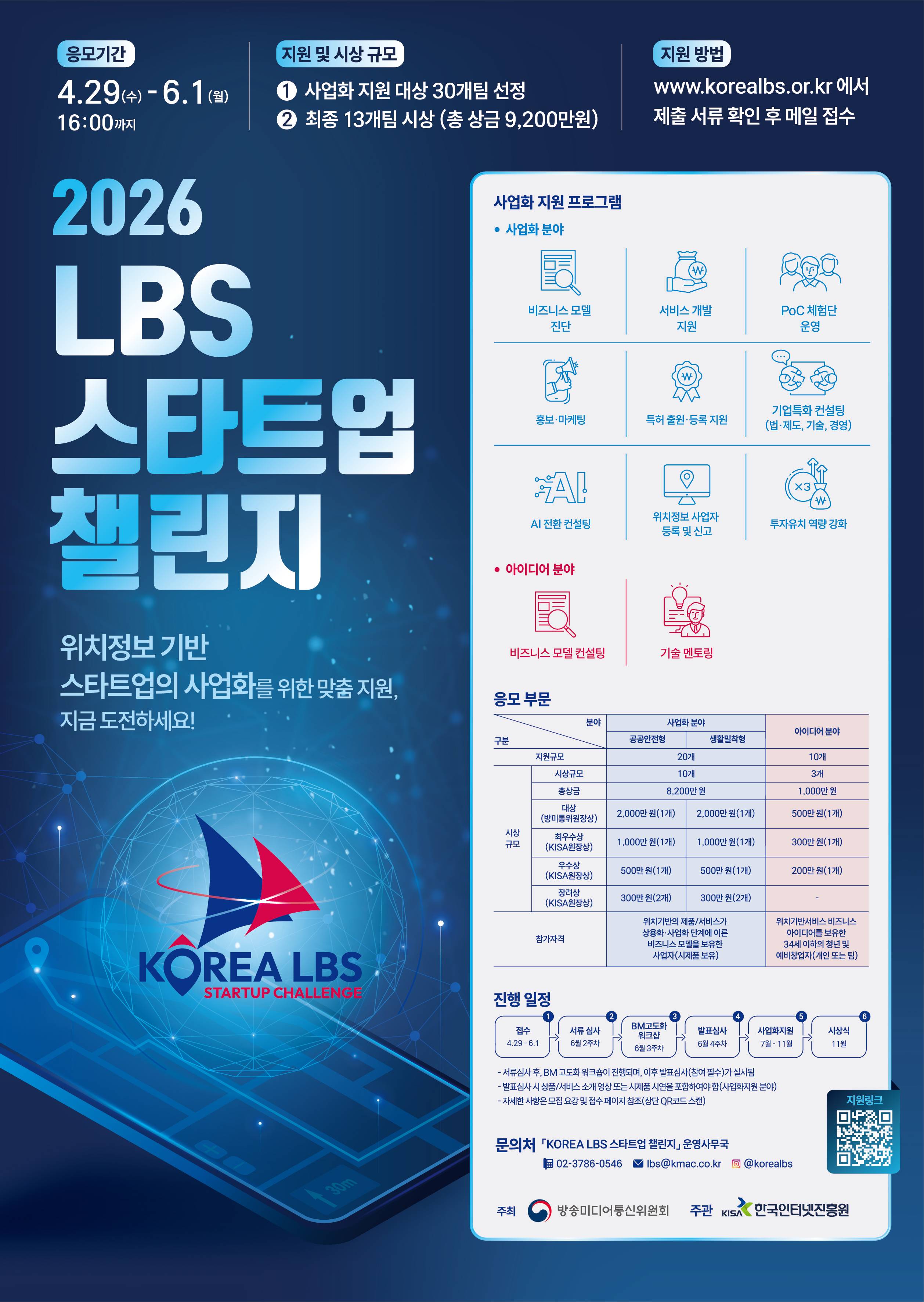 [방송미디어통신위원회, 한국인터넷진흥원] 2026 LBS 스타트업 챌린지 (~6/1)