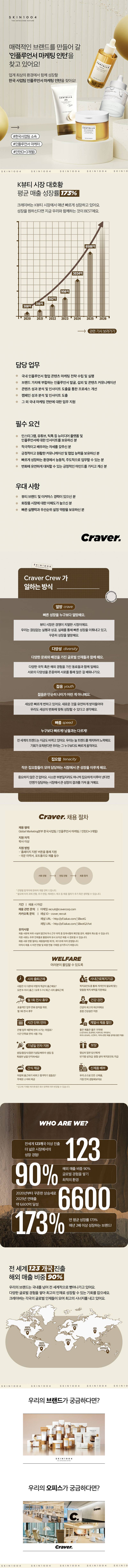 [크레이버코퍼레이션] [SKIN1004] 글로벌마케팅본부 국내사업팀 인플루언서 마케팅(체험형 인턴)