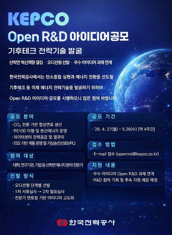 KEPCO Open R&D 아이디어 공모